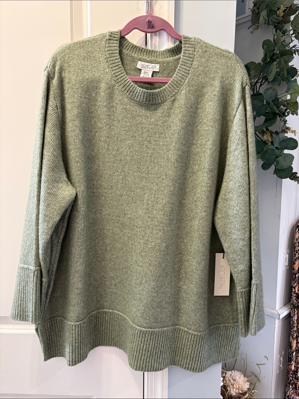 Rachel Zoe Sage Green Crewneck Sweater - Picture 1 of 2